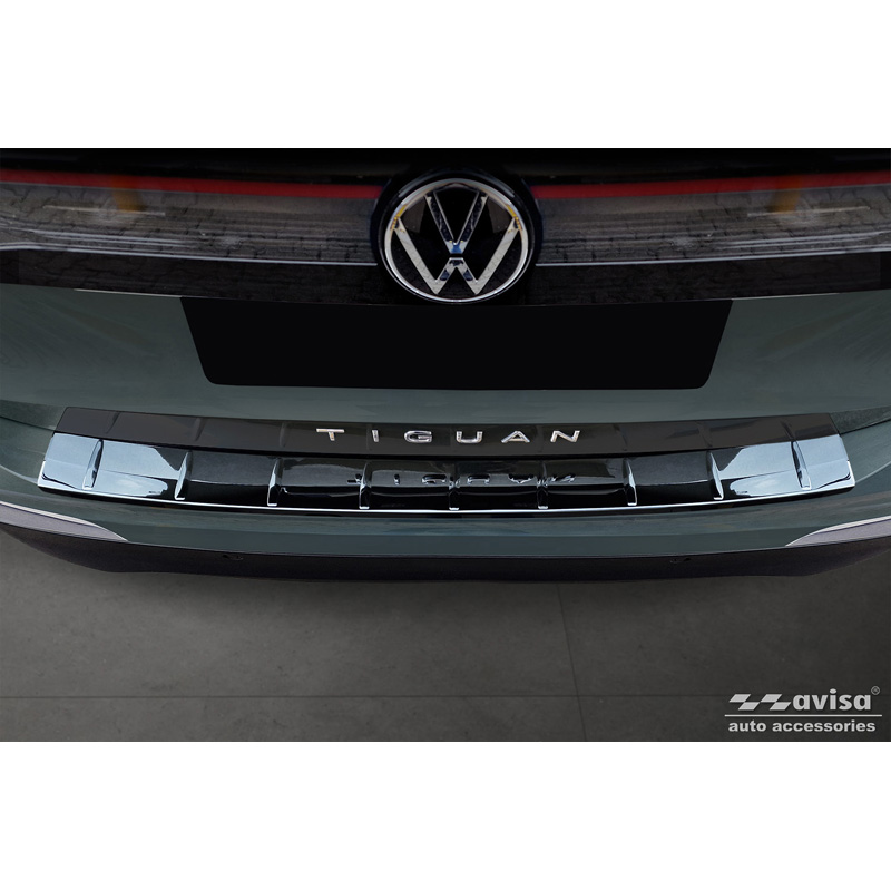 Zwart-Chroom RVS Achterbumperprotector  Volkswagen Tiguan (CT1) 2024- 'Ribs'