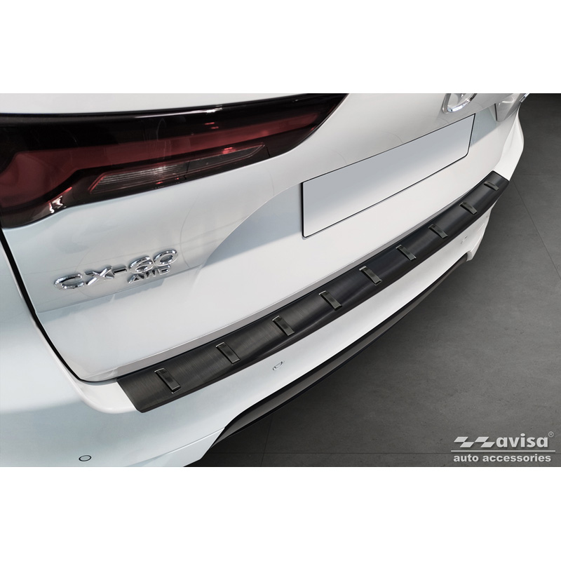 Zwart RVS Achterbumperprotector  Mazda CX-60 (KH) 2022- 'STRONG EDITION'