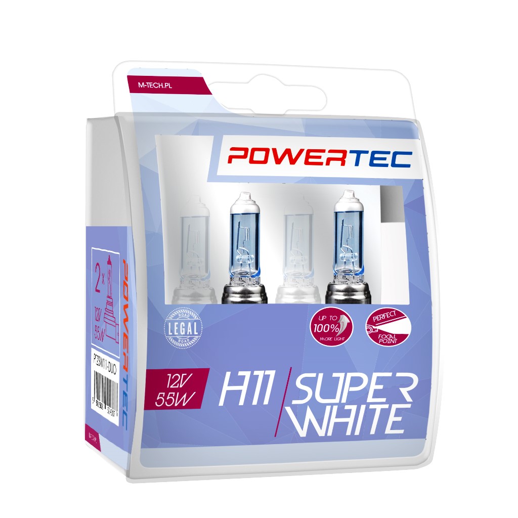 Mtech Powertec SuperWhite H11 lampen 12V DUO