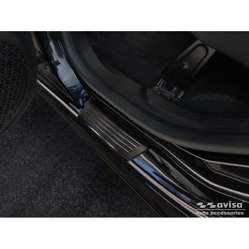 Zwart RVS Instaplijsten  Smart ForFour (W453) 2014-2020 & FL 2020- incl. EQ 'Special Edition' - 4-delig