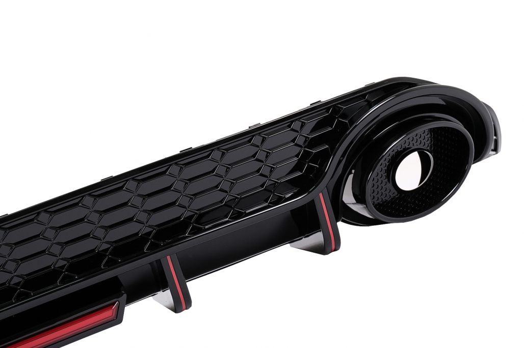 Diffuser Audi S3 Sedan 8Y RS-Look Zwart met sierstukken
