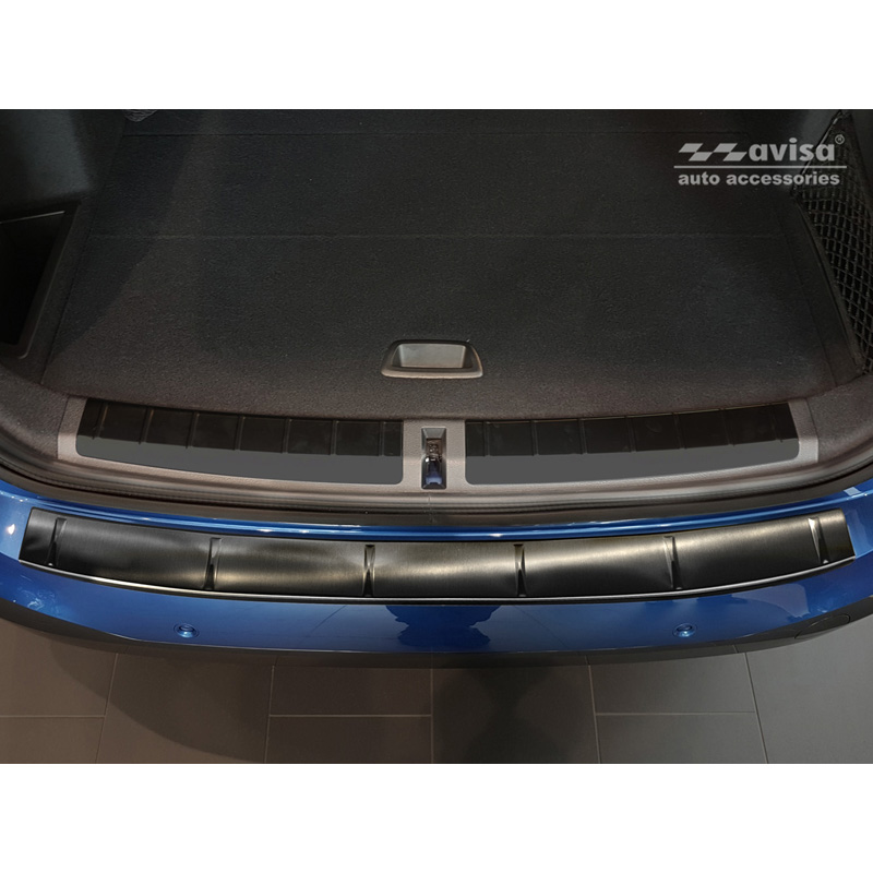 Zwart RVS Achterbumperprotector  BMW X1 II F48 M-Pakket 2015-2022 'Ribs'