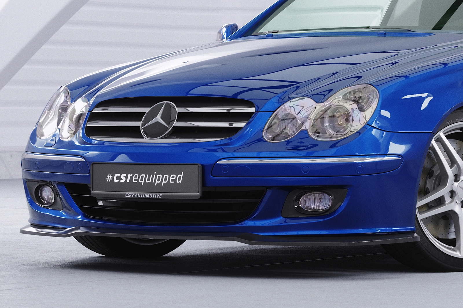 Voorspoiler Mercedes-Benz CLK A209 / C209 Glans Zwart van CSR Automotive (2005-2009 Facelift)