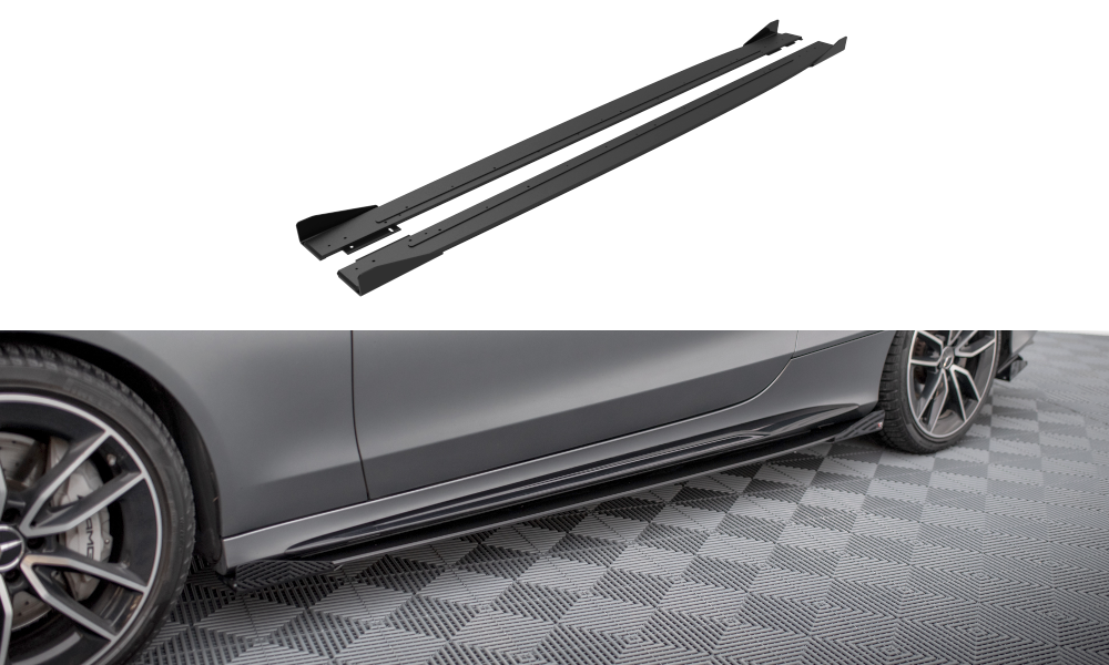 Zijskirts met Canards Mercedes C43 W205 Coupe FL Maxton