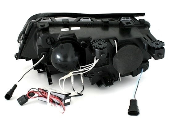 Faros BMW E46 sedan Angel Eyes negro