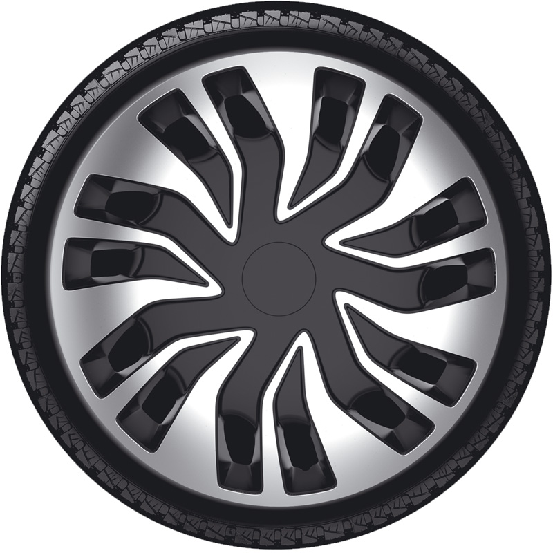 4-Delige Wieldoppenset Fast-VAN 16-inch zilver/zwart (bol)