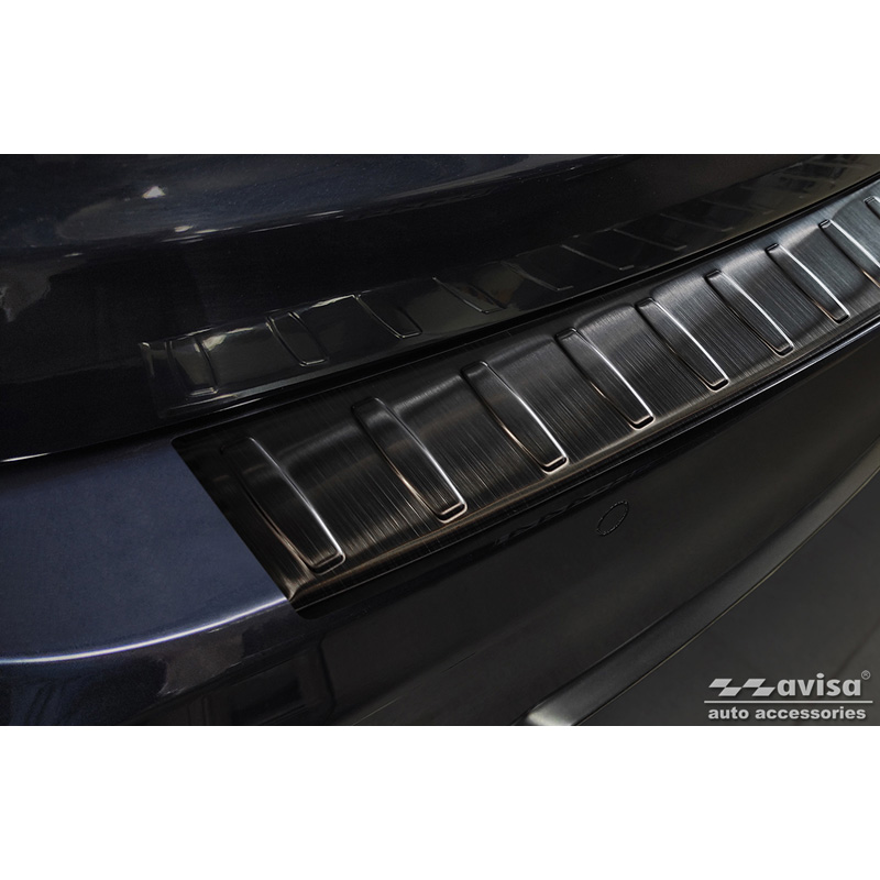 Zwart RVS Achterbumperprotector  BMW 3-Serie (F31) Touring 2012-2015 & FL 2015-2019 'Ribs'