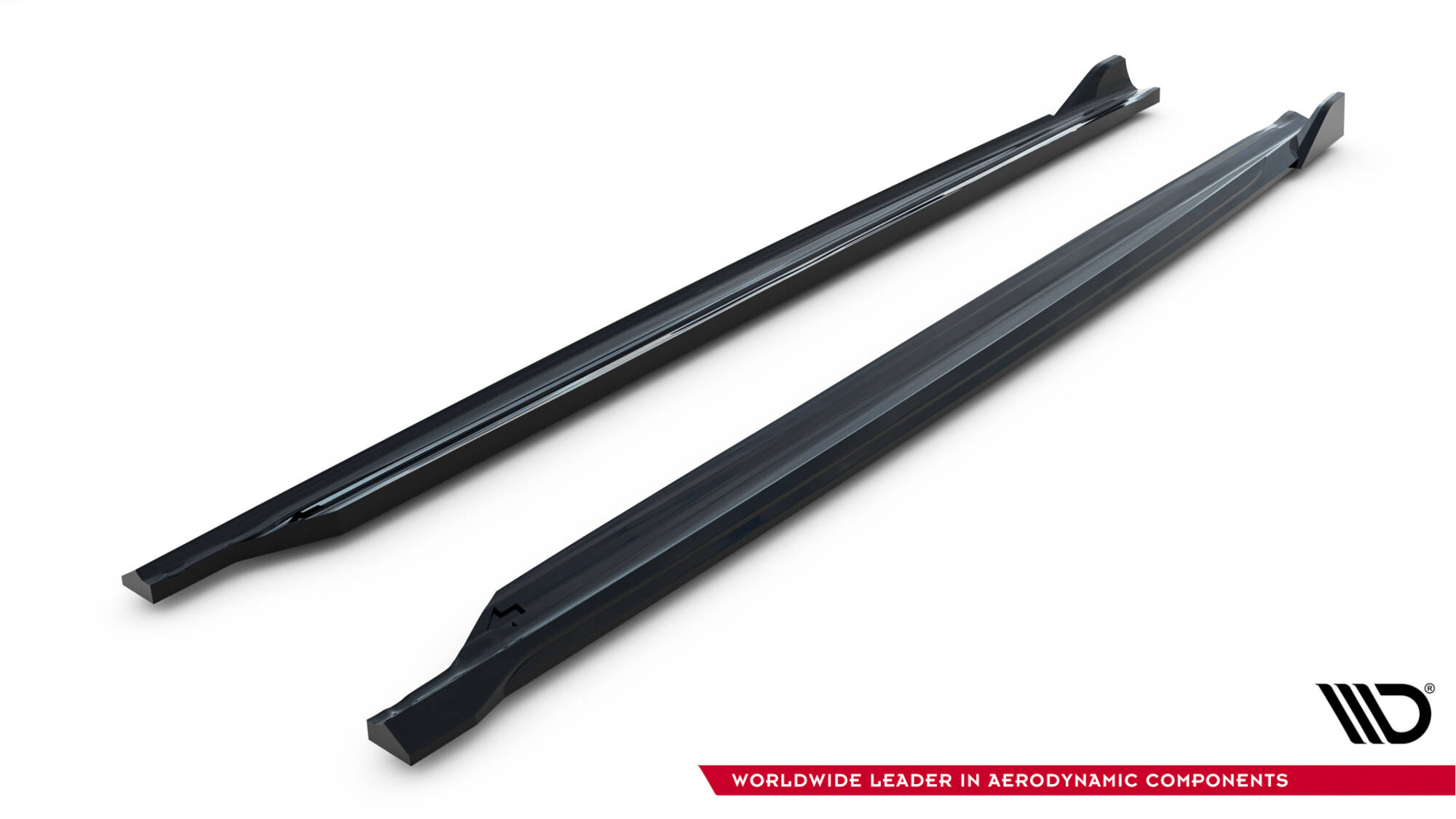 Zijskirts V.2 Skoda Octavia RS Liftback / Combi MK4 Facelift Maxton Glanzend zwart