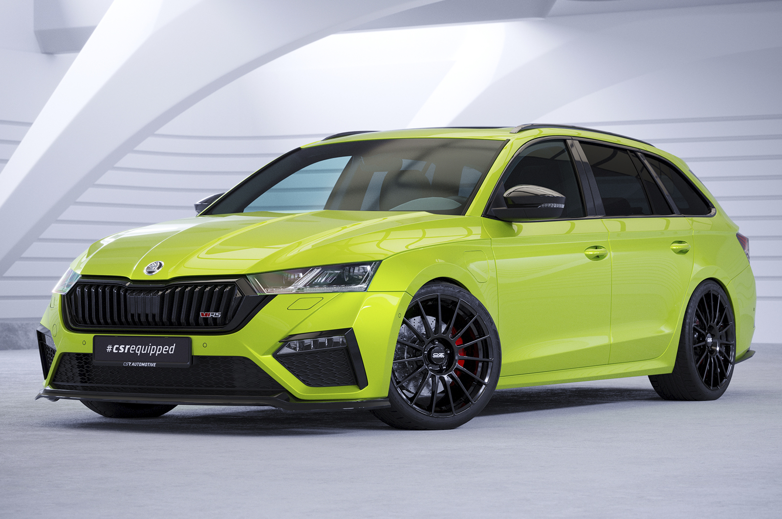 Voorspoiler Skoda Octavia 4 VRS CSR Glans Zwart