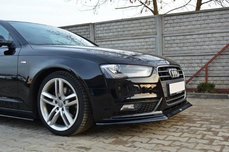 Voorspoiler Audi A4 B8 FL V.2 Glanzend Zwart