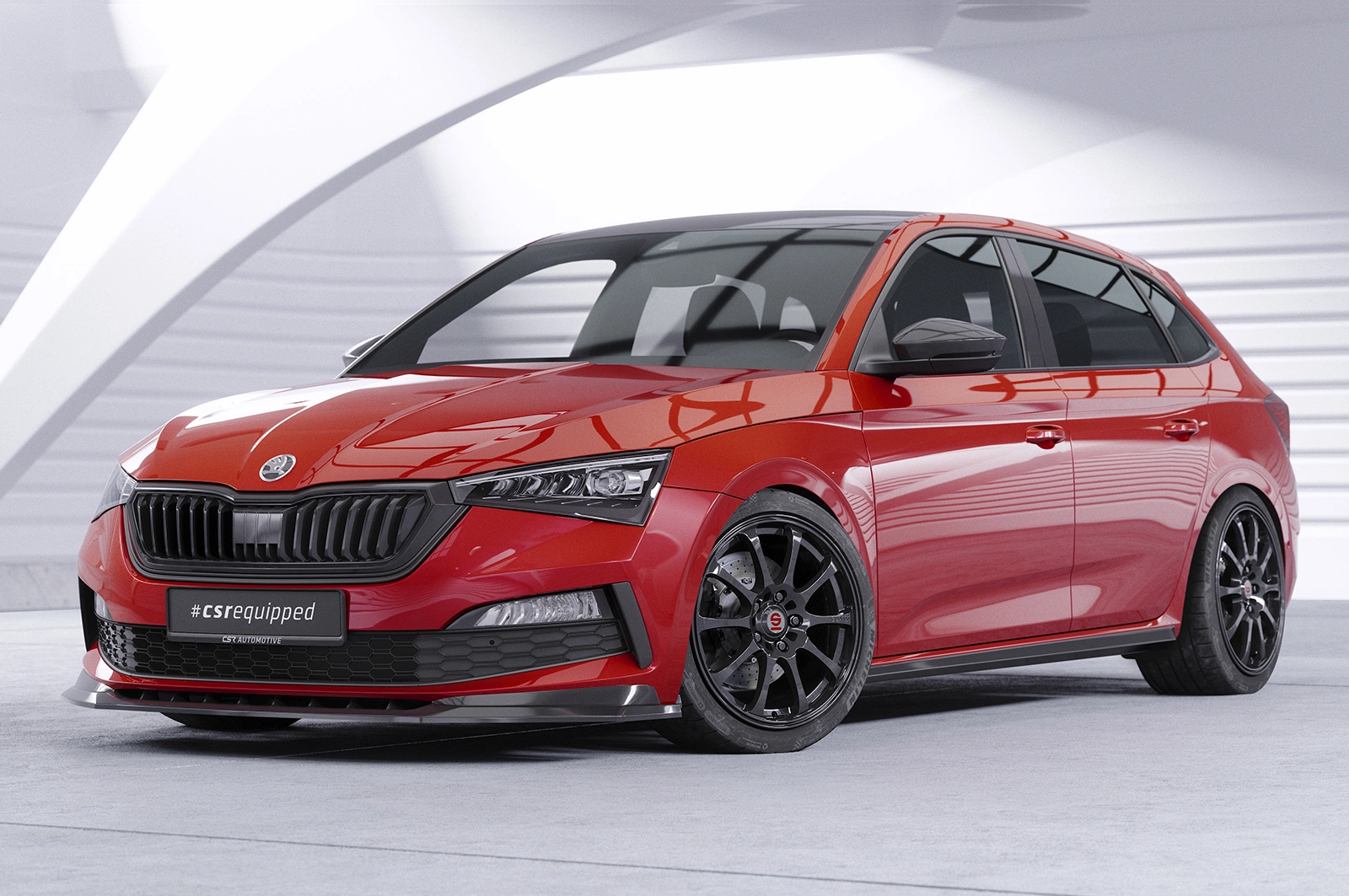Voorspoiler Skoda Scala Monte Carlo glans zwart