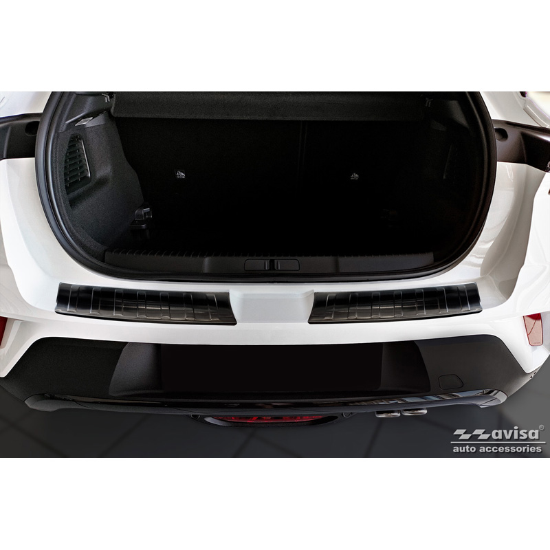 Zwart RVS Achterbumperprotector  Opel Mokka II 2020- 'Ribs' (2-delig)