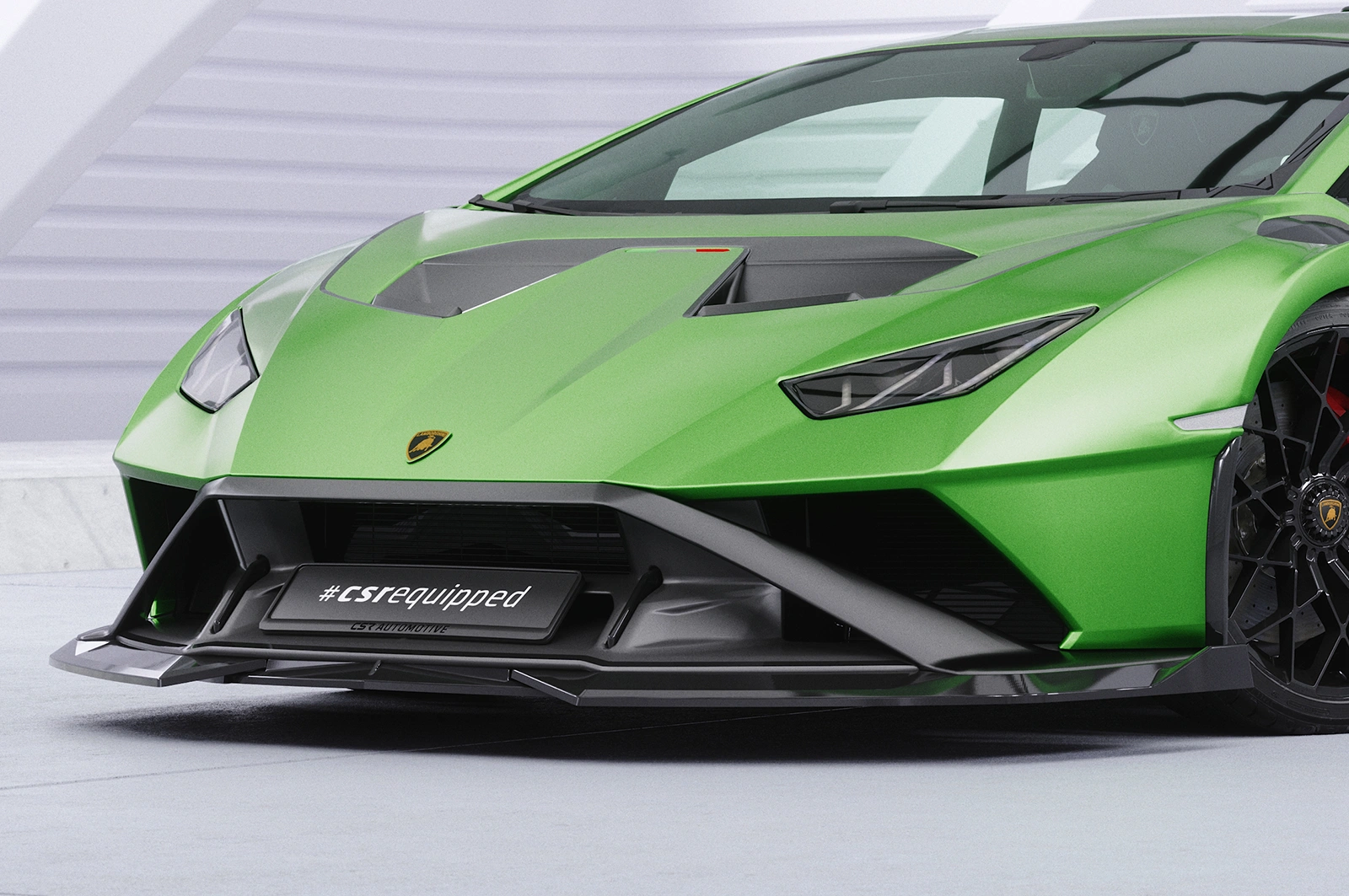 Voorspoiler Lamborghini Huracan glans zwart