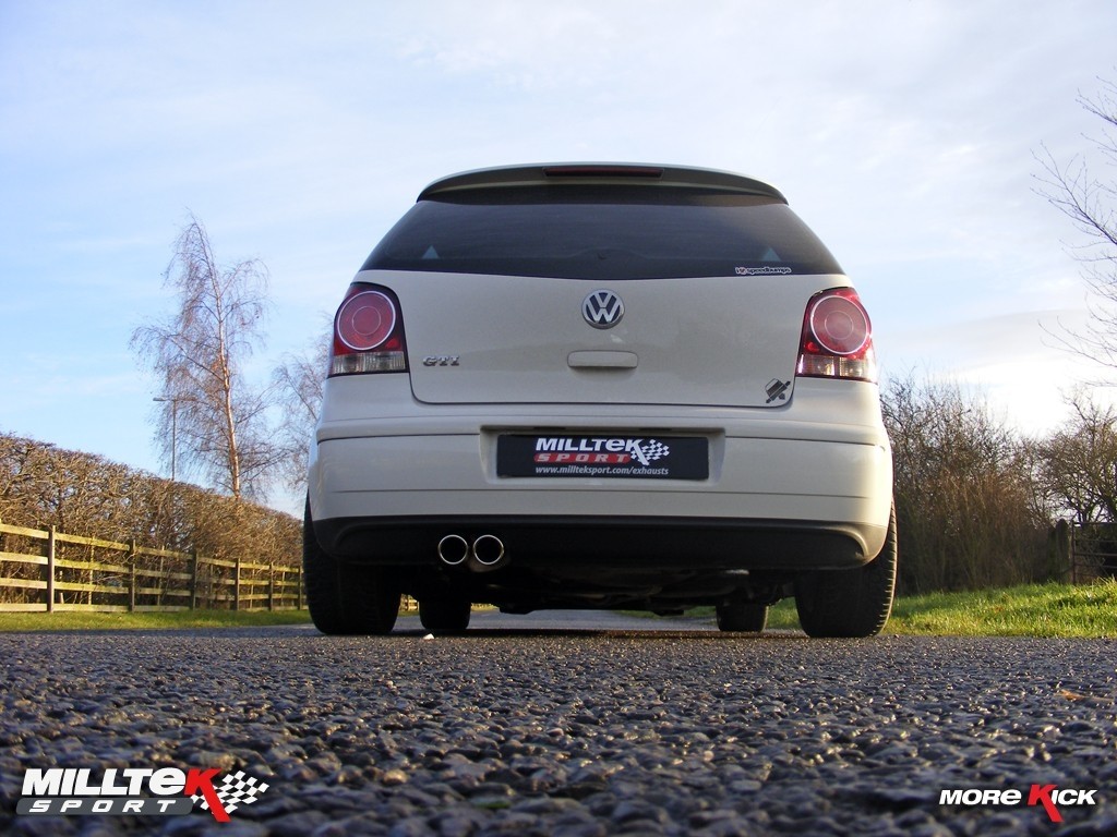 Milltek VW Polo 9N cat-back systeem met dubbel 76.2mm Jet eindst