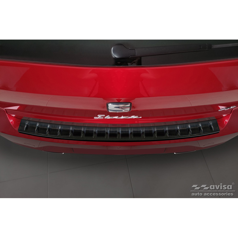 Zwart RVS Achterbumperprotector  Seat Ibiza 6F Facelift 2021- 'Ribs'