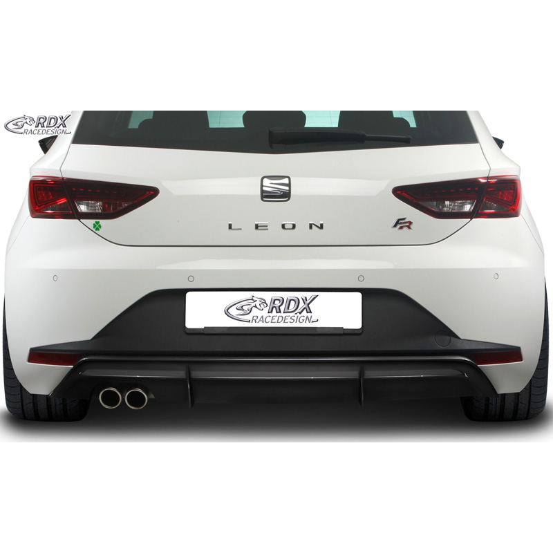 Achterskirt 'Diffusor'  Seat Leon 5F FR SC/5-deurs 2013-2017 excl. ST/Cupra (ABS zwart glanzend)