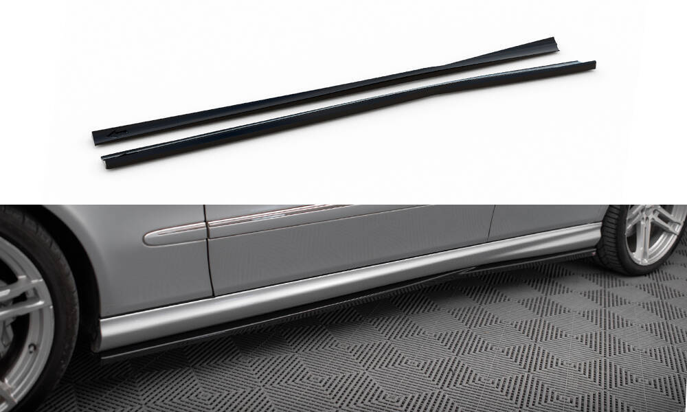 Zijskirts Mercedes E55 AMG W211 Maxton Glans Zwart