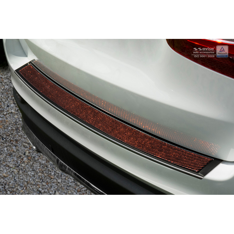 RVS Achterbumperprotector 'Deluxe'  Mercedes GLC 2015-2019 & FL 2019- Zwart/Rood-Zwart Carbon