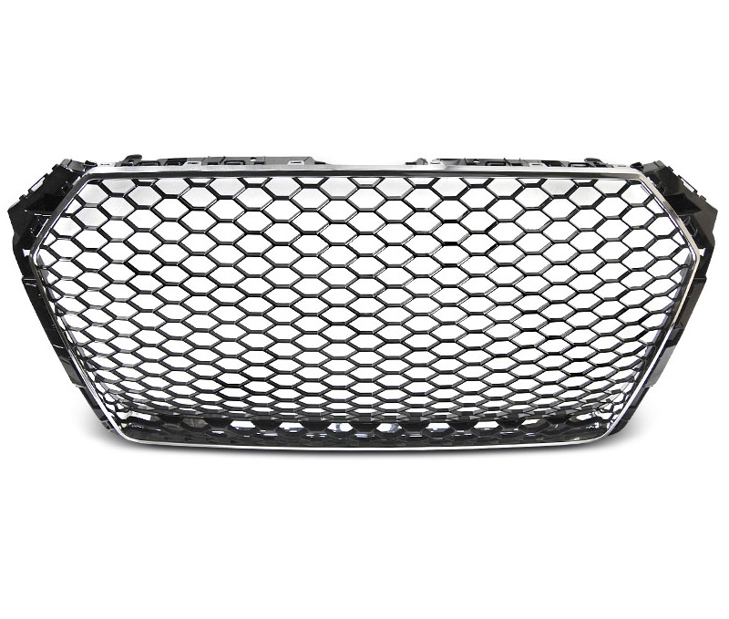Grill Audi A4 B9 2015-2019 RS4 Look Glans Zwart/Chroom