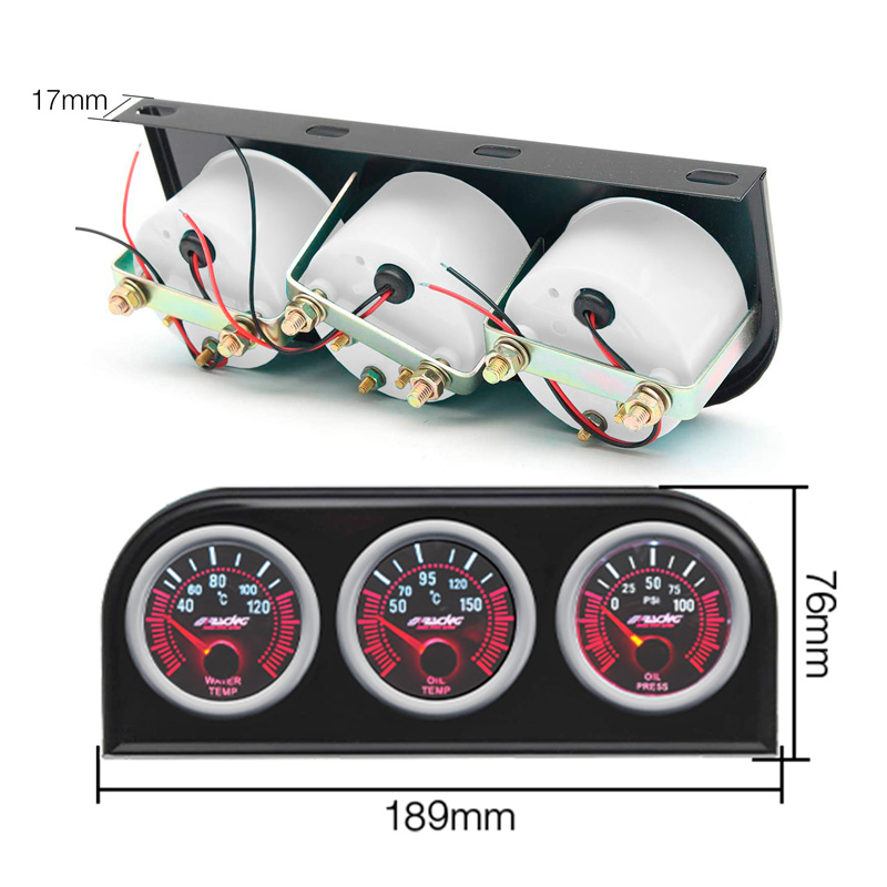 Simoni Racing DIN paneel metaal voor 3x52 mm instrumenten zwart