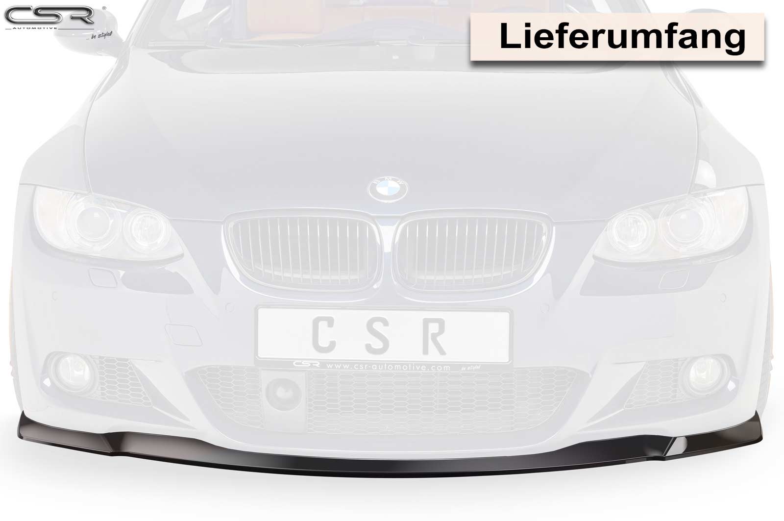 Voorspoiler BMW 3er E92 / E93 M-Paket Glans Zwart – 06/2006–03/2010