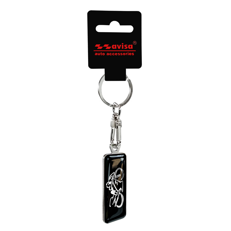 RVS sleutelhanger - 'Moto' Zwart