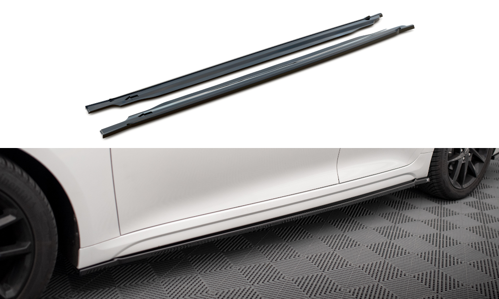 Zijskirts Kia Optima Facelift 2018 - 2020 Maxton Glans Zwart