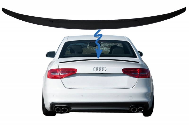 Achterklep Spoiler Audi A4 B8 Sedan (2008-2015) Piano Zwart