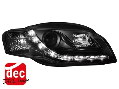 Faros Audi A4 B7 Los ojos del Diablo Dayline negro ELR
