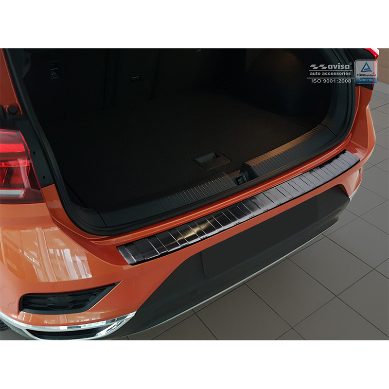 Zwart RVS Achterbumperprotector  Volkswagen T-Roc 2017-2022 & Facelift 2022- incl. Cabrio 'Ribs'