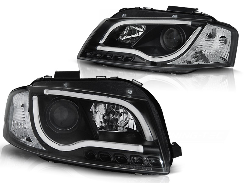 Headlights Audi A4 8E A3 8P 03-08 Tube Light LED chome