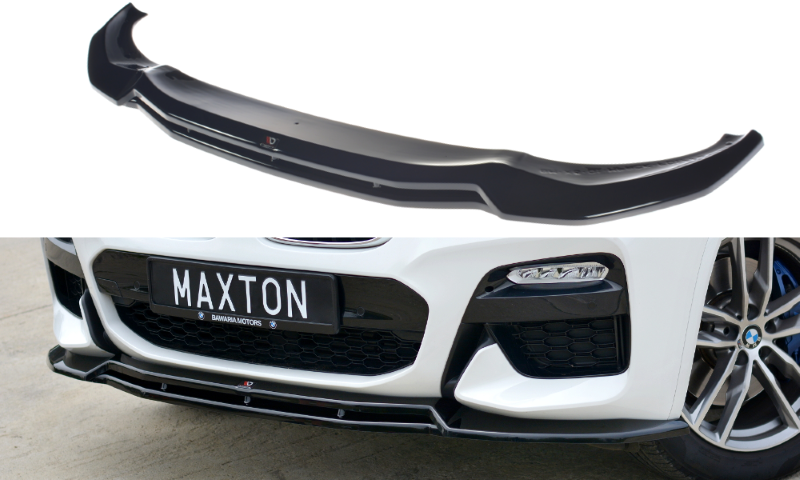Voorspoiler V.1 BMW X3 M Pakket / M40D / M40i  G01 Maxton Glans Zwart
