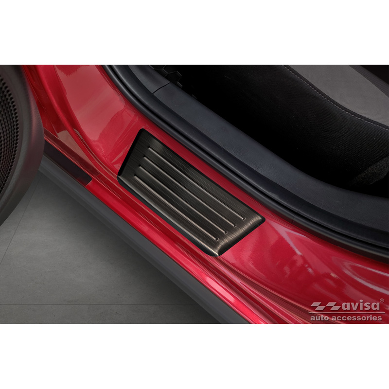 Zwart RVS Instaplijsten  Honda Jazz Crosstar 2020- 'Lines' - 4-delig