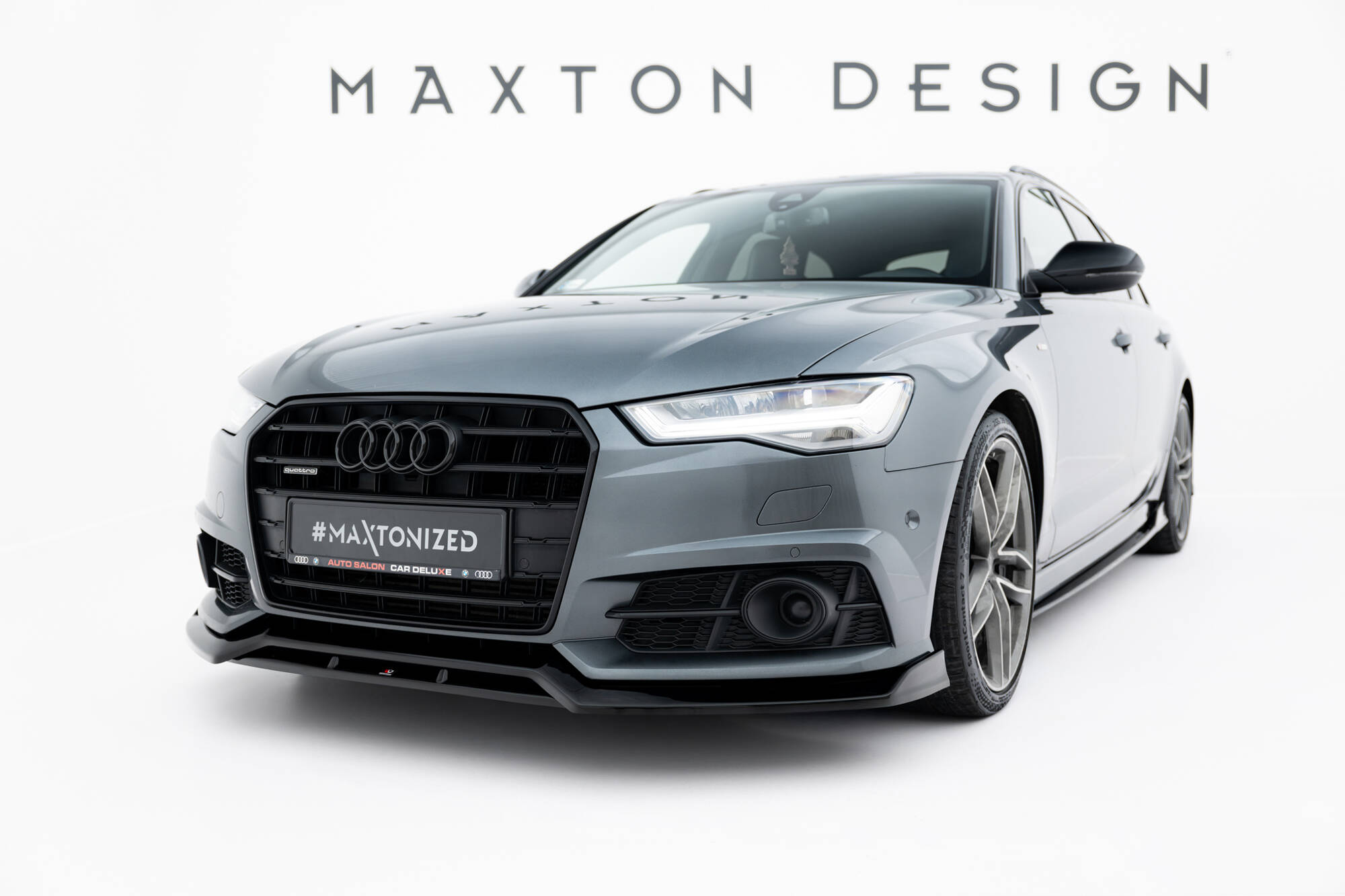 Voorspoiler V.3 Audi A6 / A6 C7 S-line/ S6 C7 Facelift Maxton Glanzend zwart