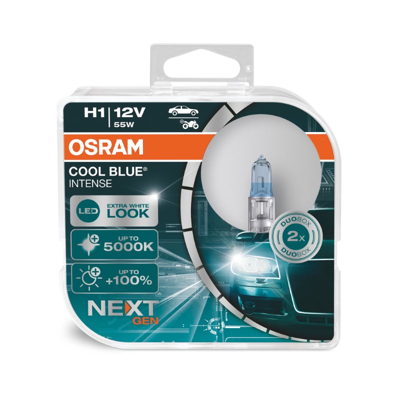 Halogeen OSRAM COOL BLUE Intense H1 12V 55W 2pcs/box Xenon Look