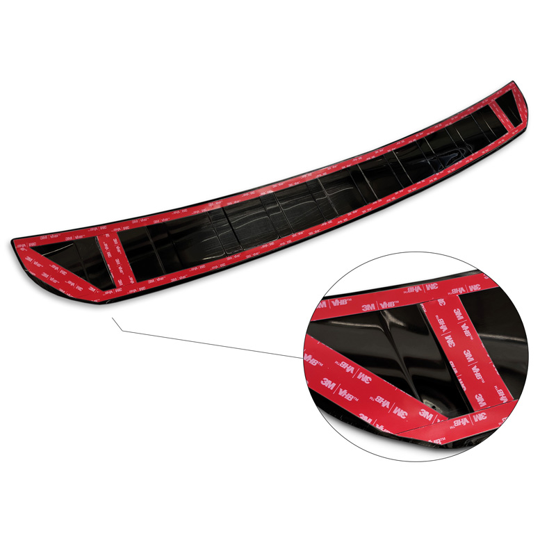 Zwart RVS Achterbumperprotector  Mercedes GLB (X247) incl. AMG 2019- 'Ribs'