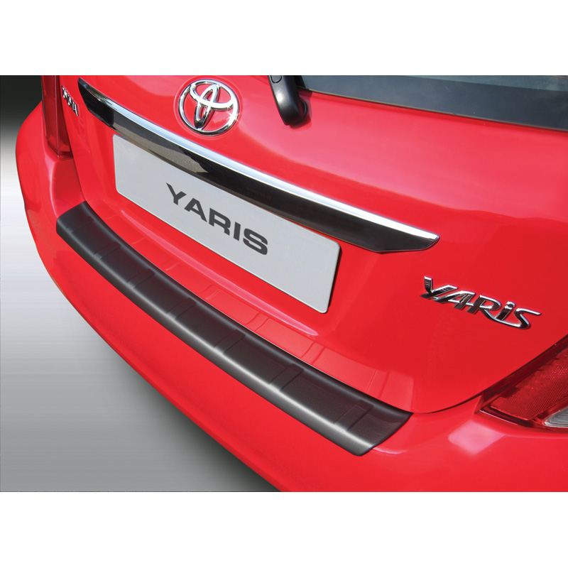 ABS Achterbumper beschermlijst  Toyota Yaris 3/5 deurs 9/2011-8/2014 'Ribbed' Zwart