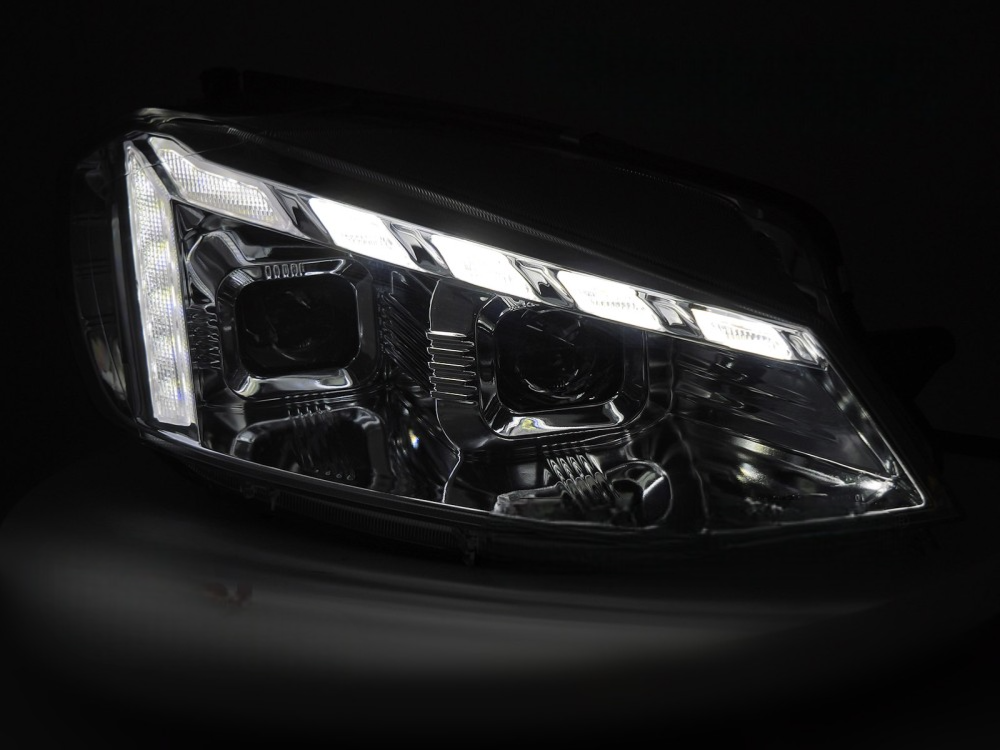 Headlights VW Golf VII with led DRL 12- black