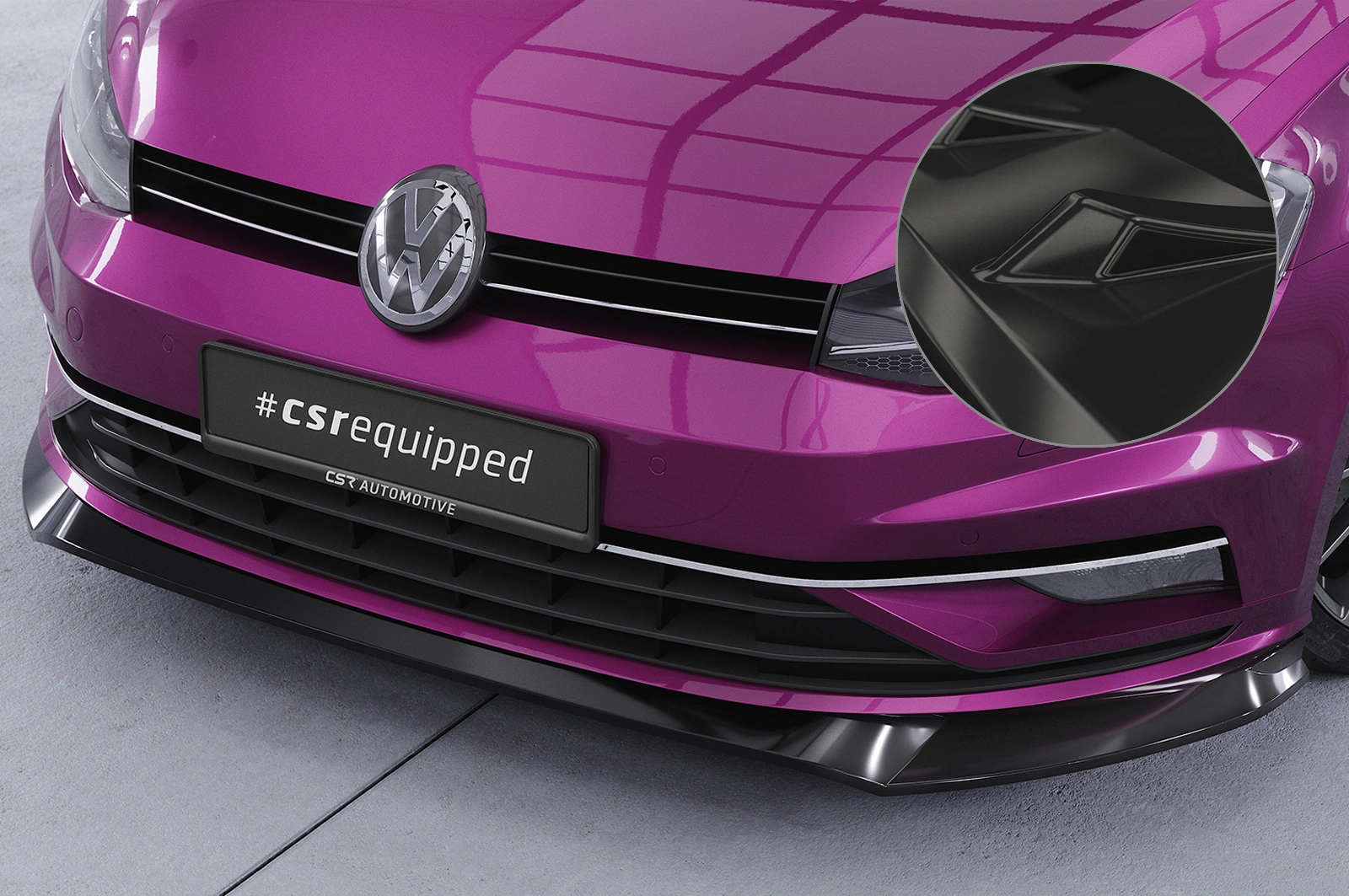 Voorspoiler VW Golf 7 glans zwart – 2017–