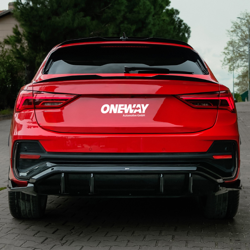 Oneway Dakspoiler (Cap)  Audi Q3 (F3N) Sportback 2019-2025 incl. S-Line/RSQ3 - Glanzend zwart