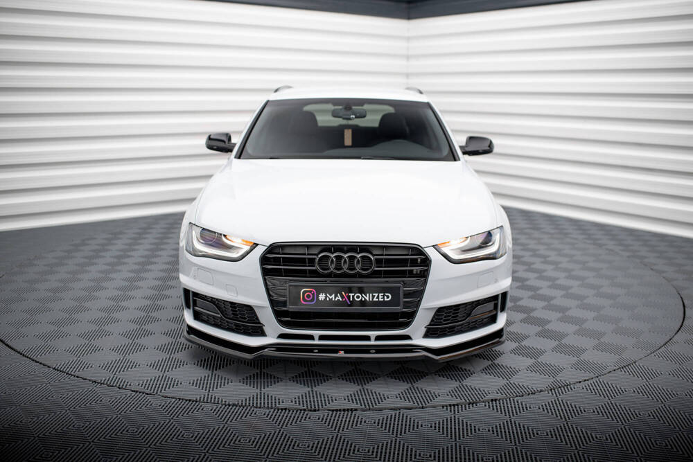Voorspoiler V.2 Audi A4 Competition B8 FL Maxton Glans Zwart