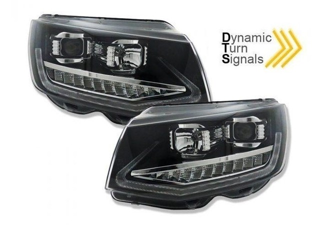 Koplampen VW T6 Multivan/Transporter FULL LED Dynamic Tube Black