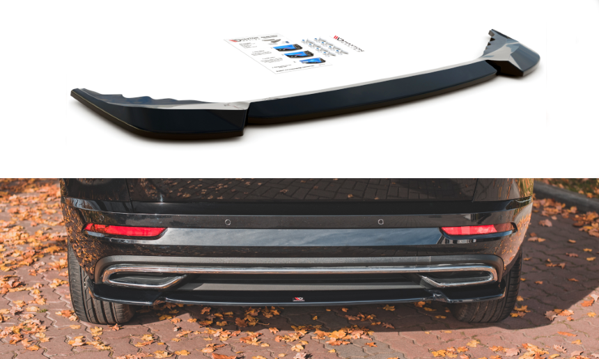 Achter opzetstuk Skoda Karoq sportline Maxton Design glans zwart