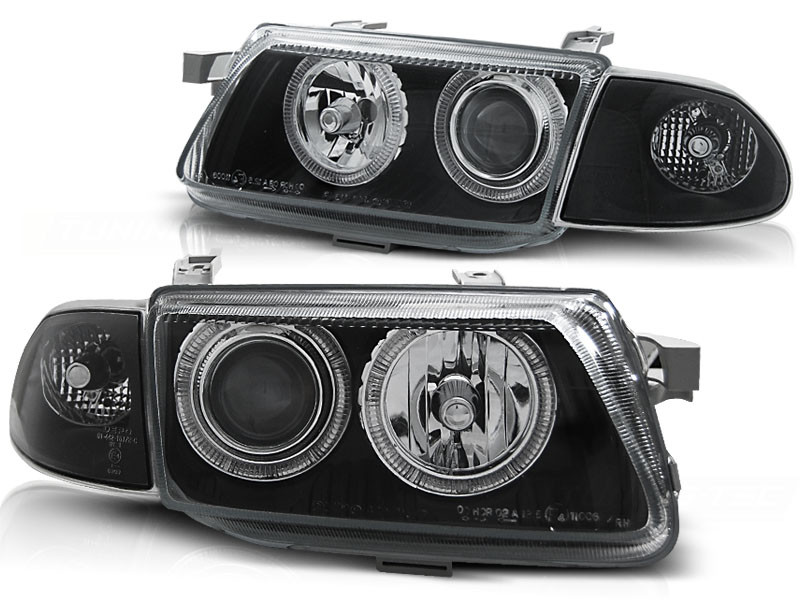Faros Opel Astra F Angel Eyes negro