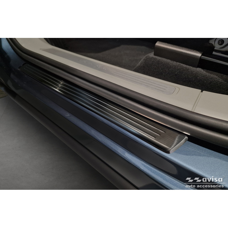 Zwart RVS Instaplijsten  Volvo XC60 II 2017-2021 & FL 2021- incl. R-Design - 'Lines' - 4-delig