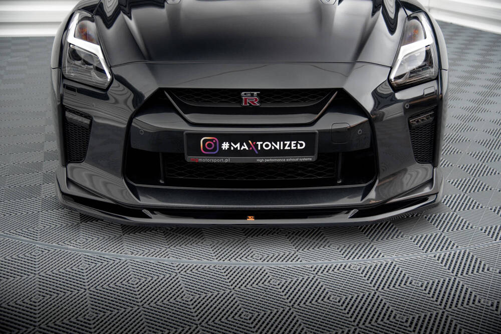 Voorspoiler V.1 Nissan GTR R35 17-22 Maxton Glans Zwart