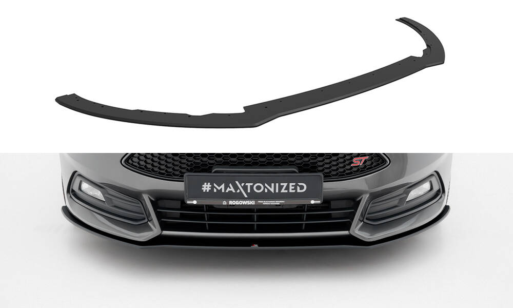 Street Pro Voorspoiler Ford Focus ST MK3 Facelift Maxton Glanzend zwart