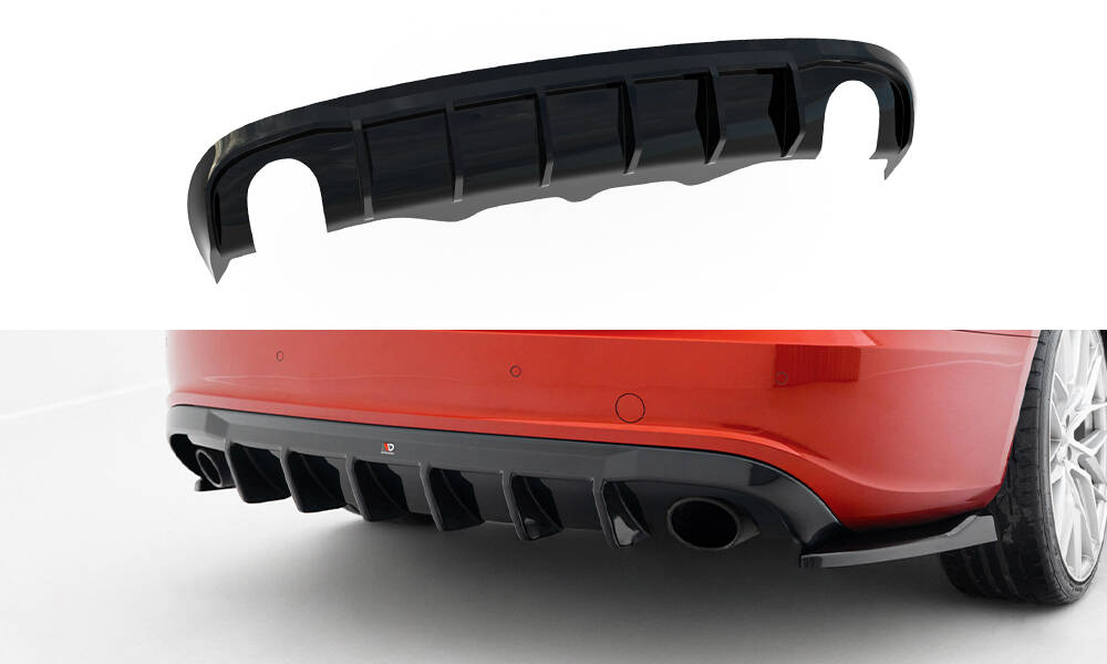 Achter Diffuser Audi A5 S-Line Sportback 8T Maxton Glanzend zwart