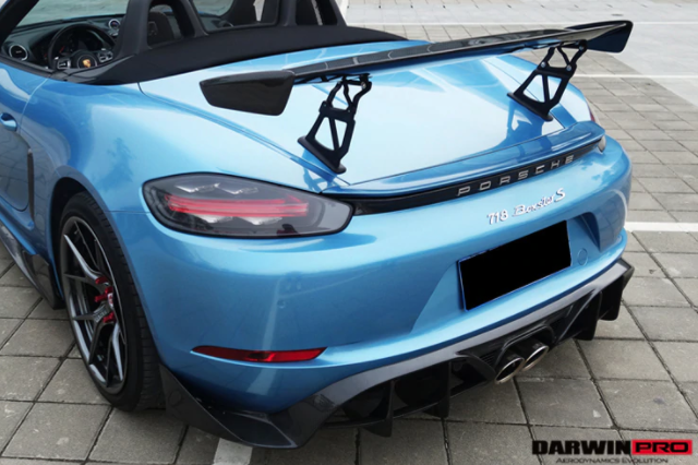 Porsche 718 Boxster BKSS Style Carbon Fiber Rear Trim 2017-2020