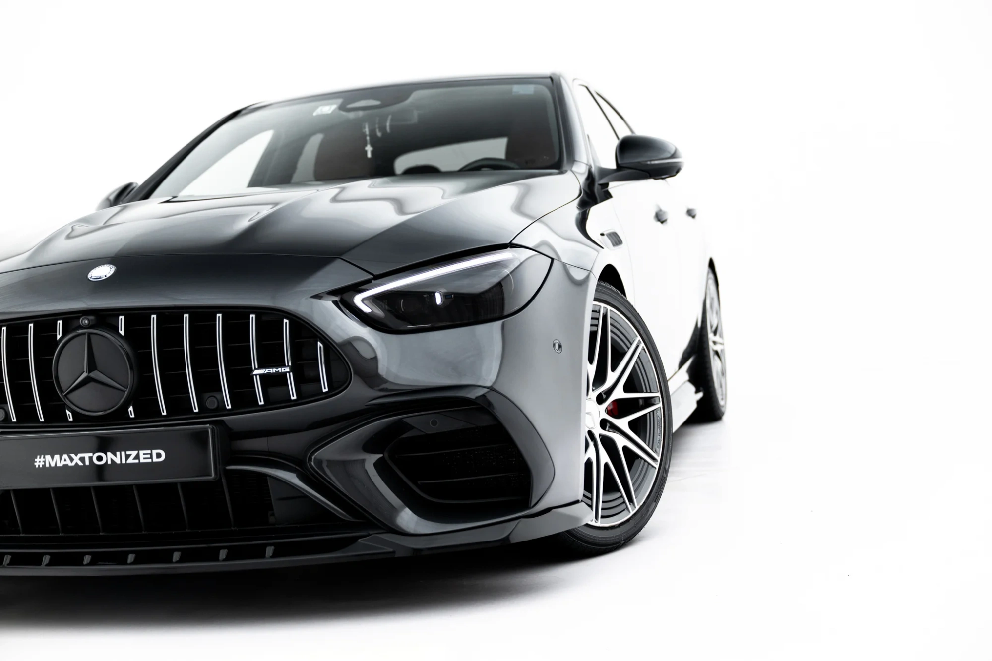 Voorspoiler V.1 Mercedes-AMG C63 Sedan / Estate W206 / S206 Glanzend Zwart